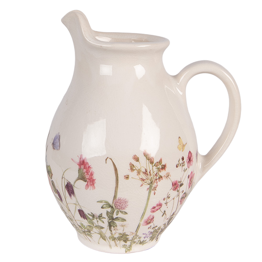 Clayre & Eef | Decoratieve Schenkkan Beige Roze 16x12x19 cm | 6CE2235S