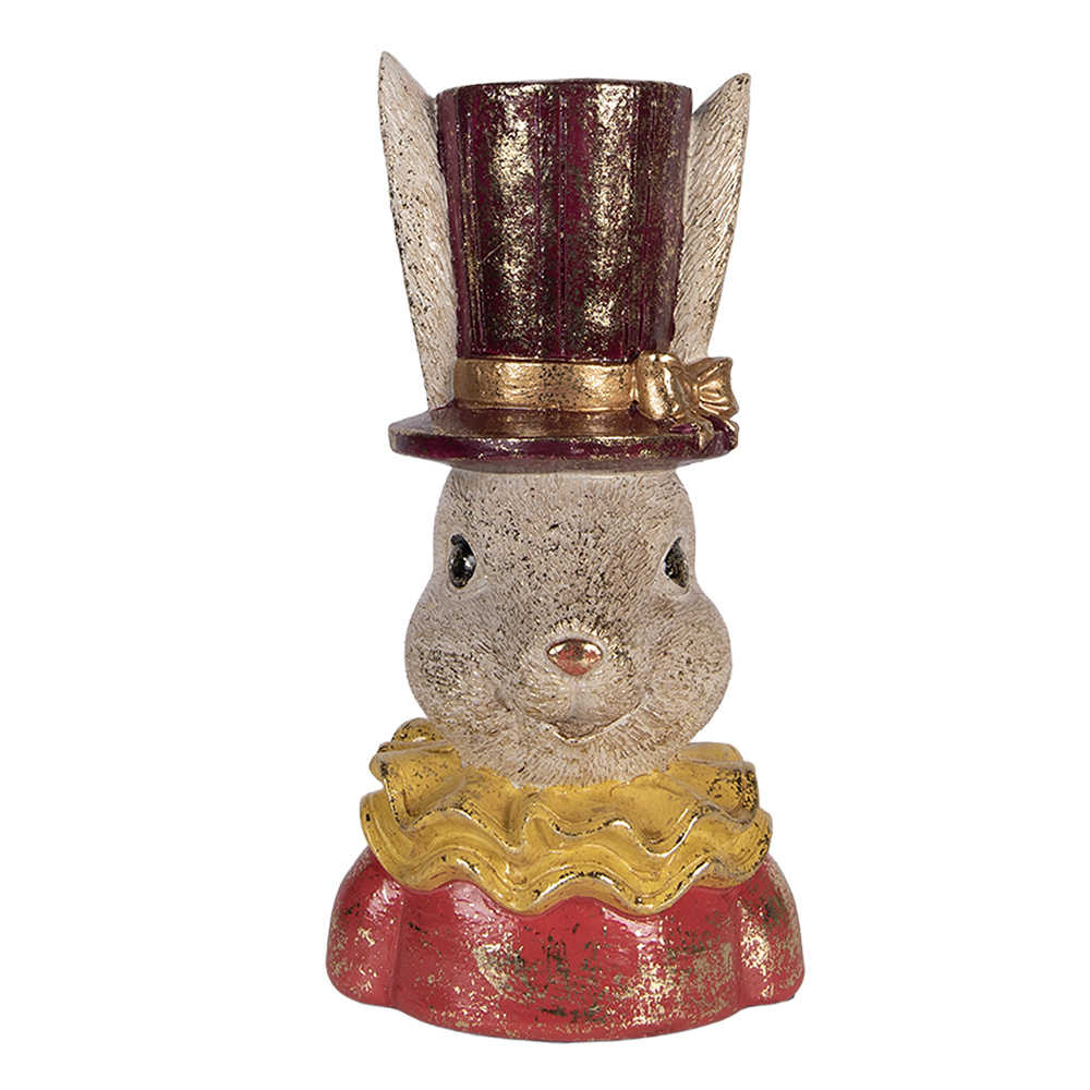 Clayre & Eef | Decoratie Konijn Beige Roze 16x13x29 cm | 6PR6029