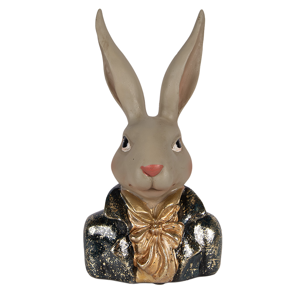 Clayre & Eef | Decoratie Konijn Beige Groen 13x10x23 cm | 6PR6030