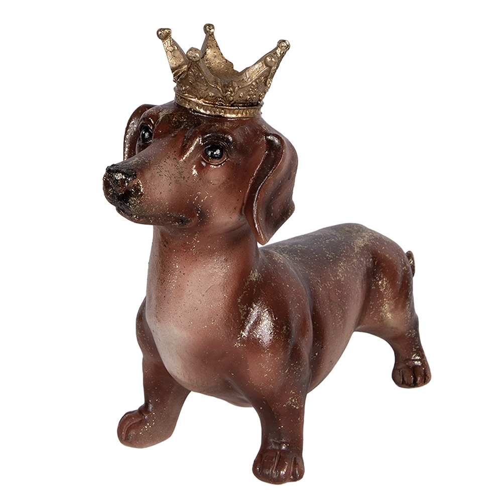 Clayre & Eef | Decoratie Hond Bruin 35x14x28 cm | 6PR6035