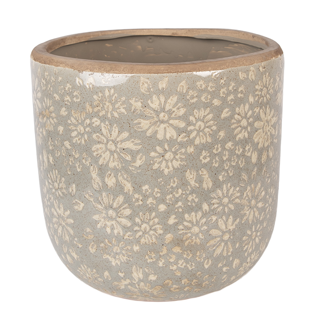 Clayre & Eef | Bloempot Binnen Grijs Beige &oslash; 20x19 cm | 6CE2409XL