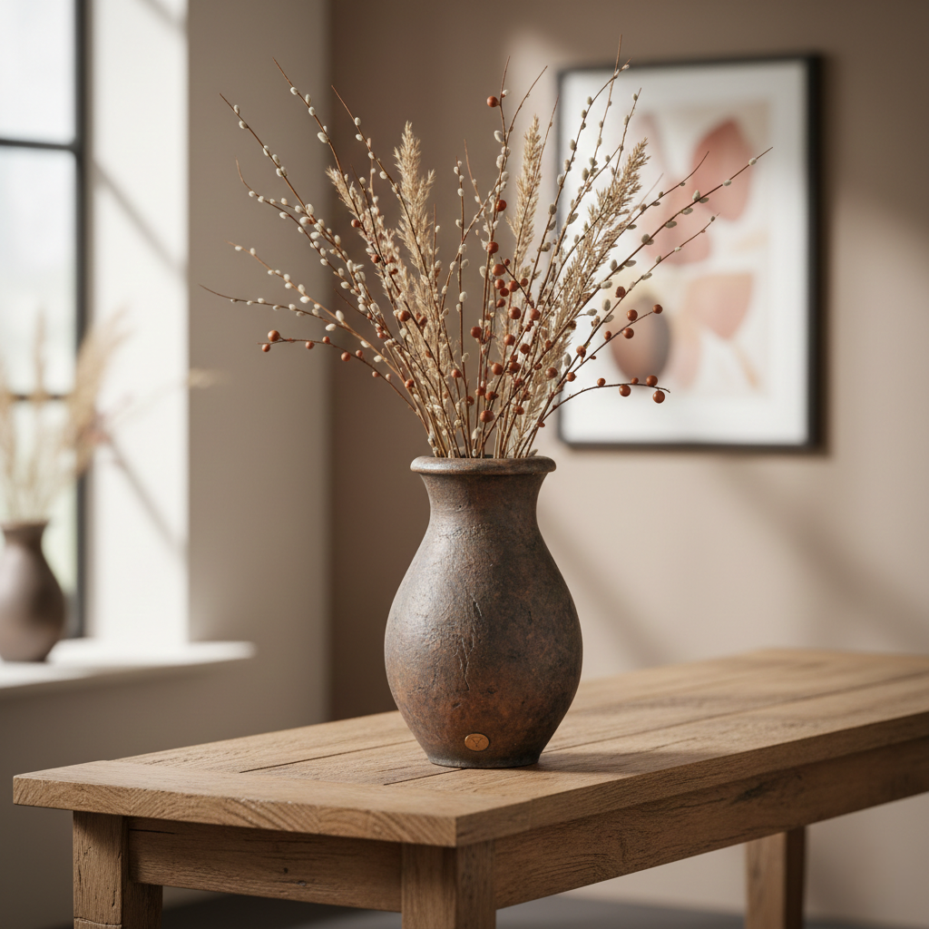 Brynxz Vaas Allure Majestic Brown - 34 x 24 cm - Rustiek Keramiek