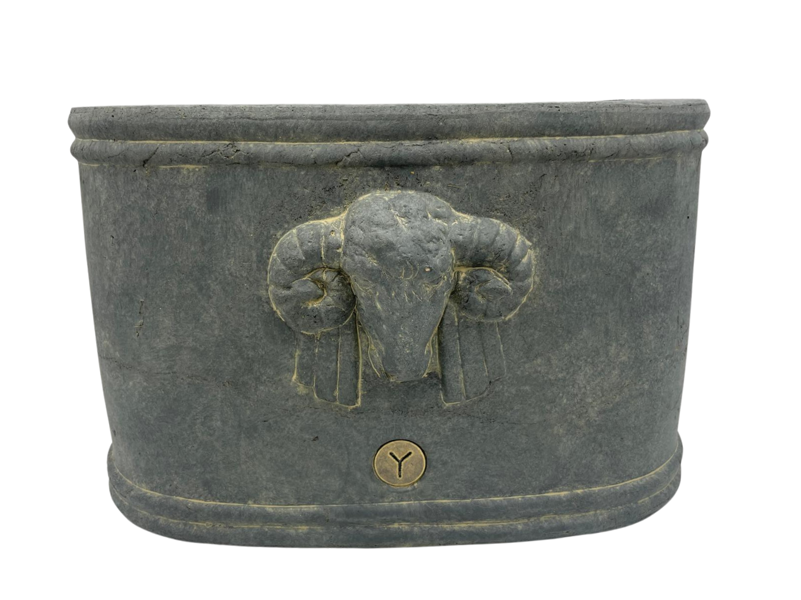 Brynxz Majestic Vintage bloempot met Ram - Ovaal 40x24x25 cm 