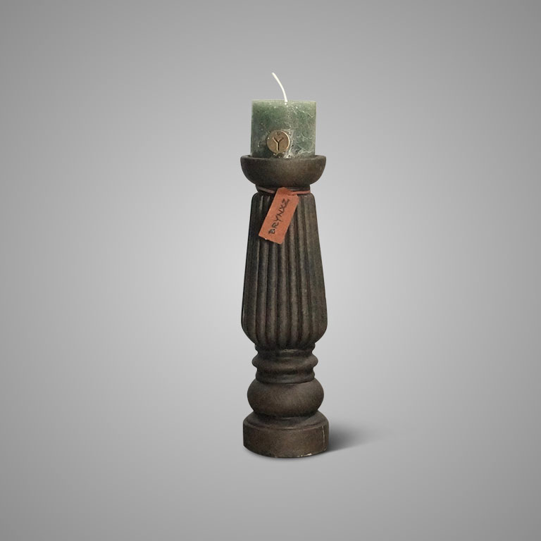 Brynxz Luxe Majestic Vintage Kandelaar - Bruin - Hoogte 32 cm maat L - Candleholder