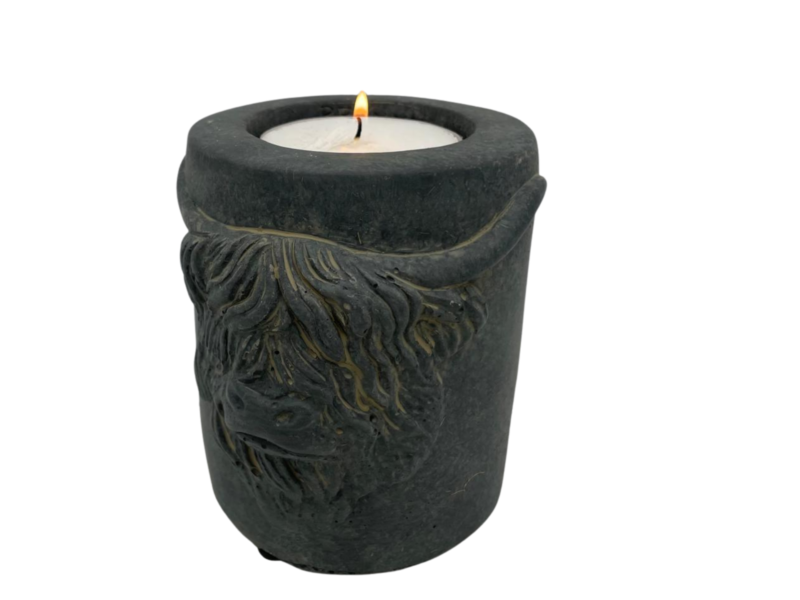 Brynxz Waxinehouder Scotty Majestic - Schotse Hooglander - &Oslash;11x12 cm Grijs