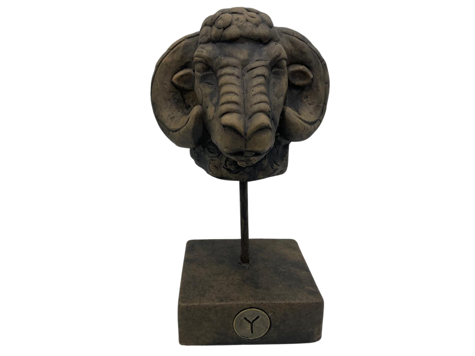 Brynxz Rammenkop Ornament Bruin op Standaard - H 27 cm Bruin