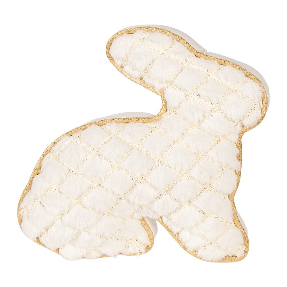 Clayre & Eef | Deurstopper/Kussen Konijn Wit Goudkleurig 29x10x27 cm | TW0630