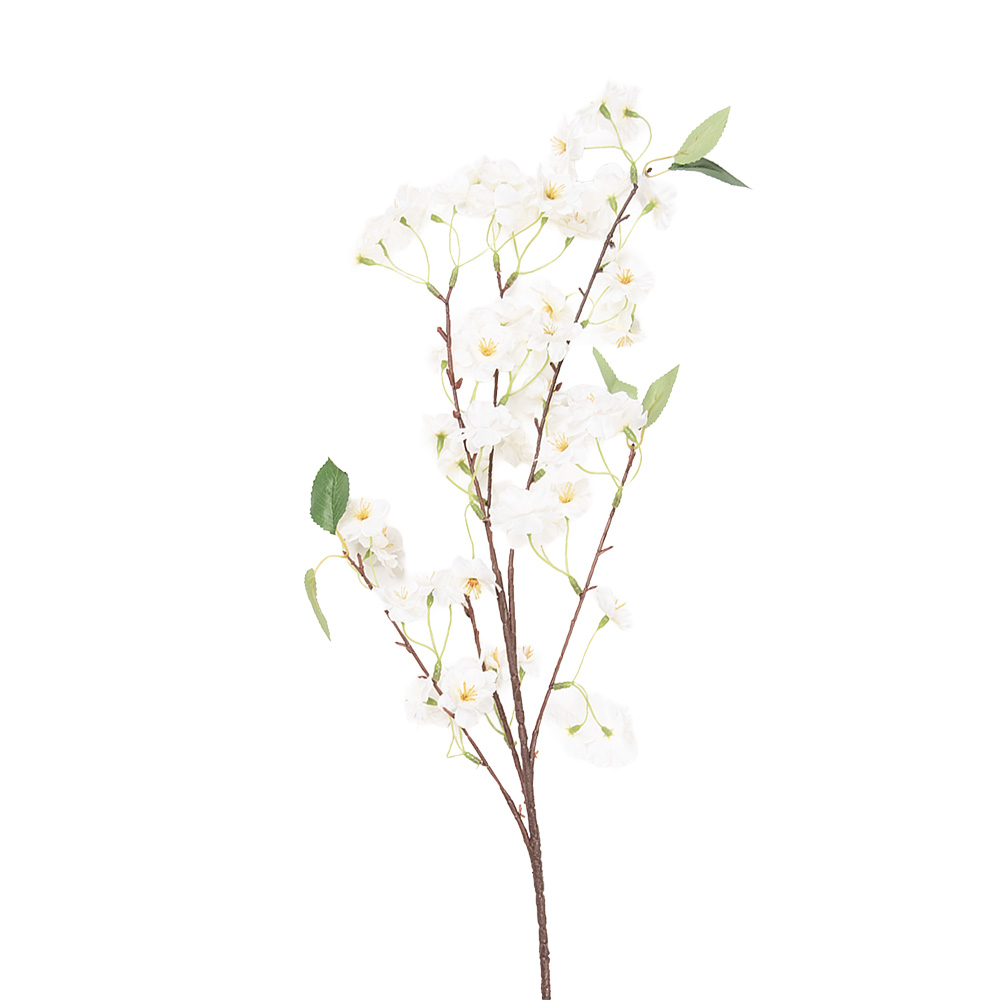 Clayre & Eef | Decoratie tak met bloemen Wit Groen 10x12x90 cm | 5PL0233W