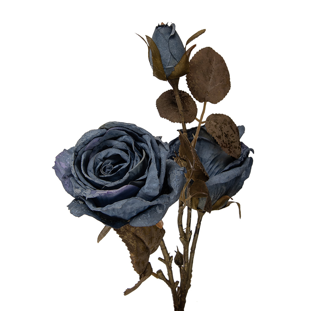 Clayre & Eef | Decoratie tak met bloemen Blauw Groen 12x12x70 cm | 5PL0241BL