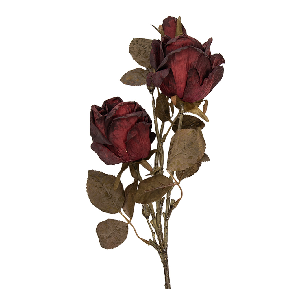 Clayre & Eef | Decoratie tak met bloemen Rood Groen 12x12x70 cm | 5PL0241BU