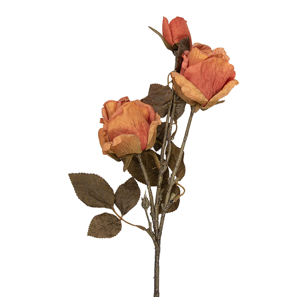 Clayre & Eef | Decoratie tak met bloemen Oranje Groen 12x12x70 cm | 5PL0241O