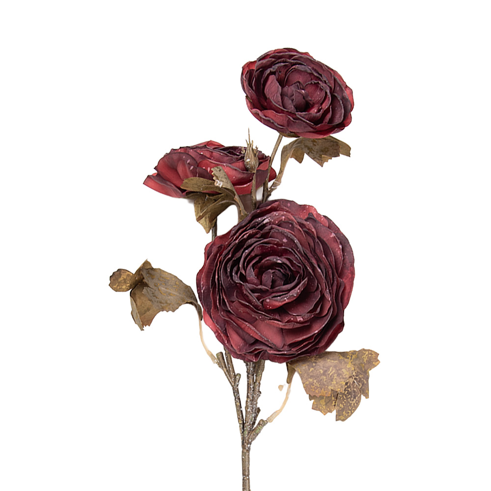 Clayre & Eef | Decoratie tak met bloemen Rood Groen 10x12x70 cm | 5PL0248R