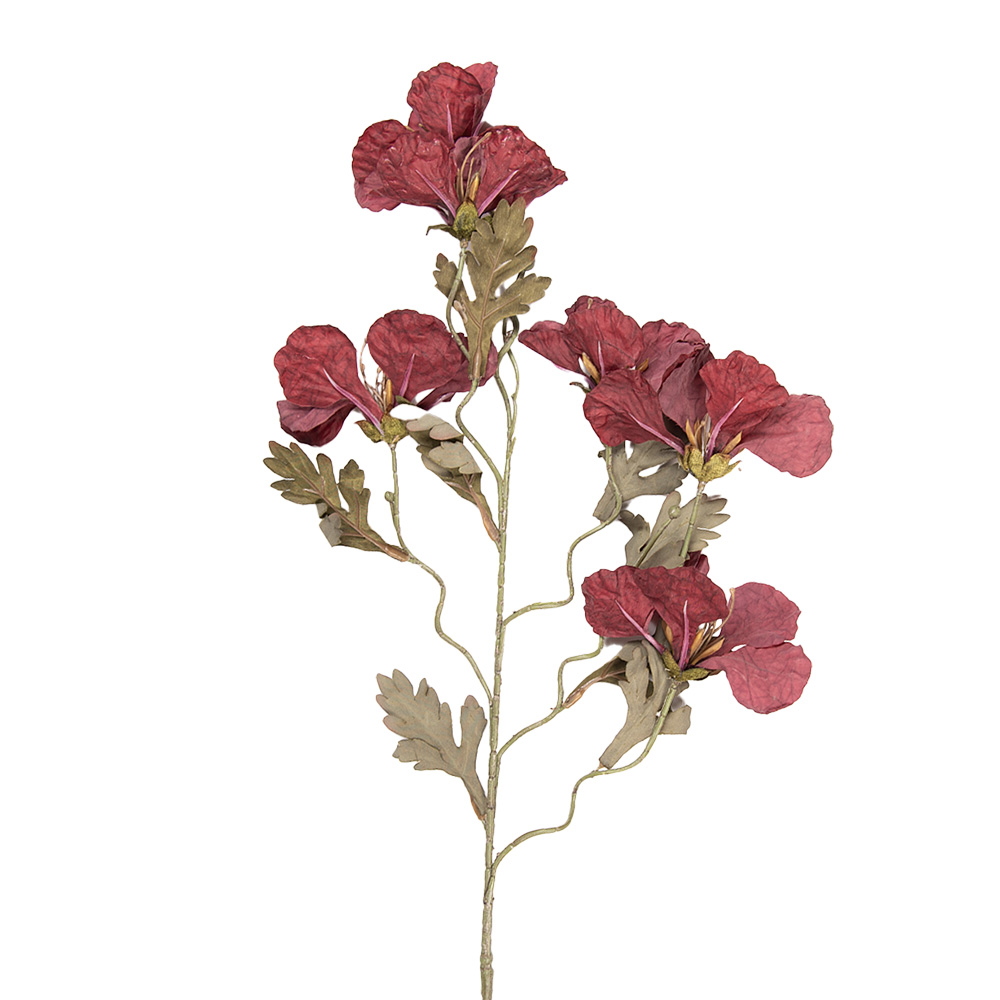 Clayre & Eef | Decoratie tak met bloemen Rood Groen 8x21x82 cm | 5PL0249R