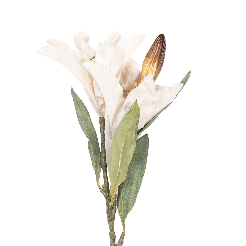 Clayre & Eef | Decoratie tak met bloemen Beige Groen 12x16x88 cm | 5PL0252BE