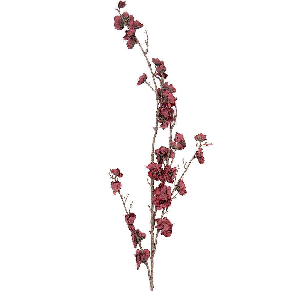 Clayre & Eef | Decoratie tak met bloemen Rood Bruin 8x15x120 cm | 5PL0254R