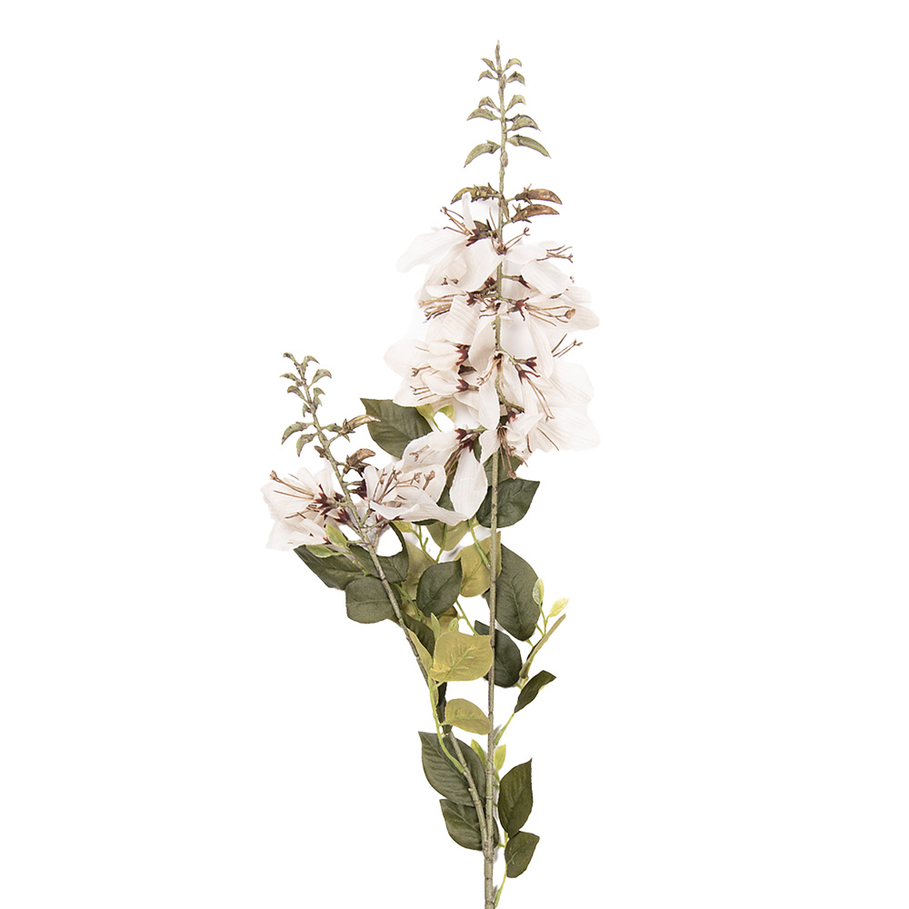 Clayre & Eef | Decoratie tak met bloemen Wit Groen 10x13x100 cm | 5PL0261W