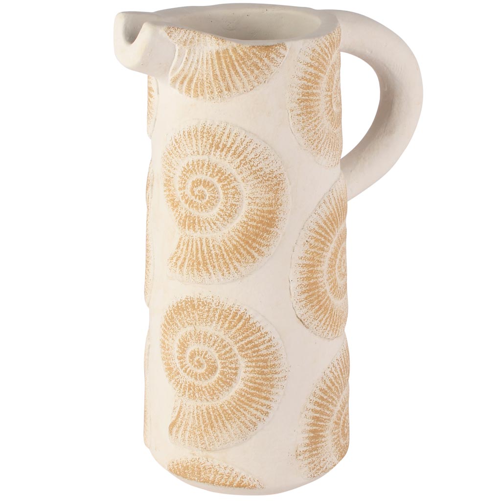 Dekoratief | Deco kan 'Ethnic Vibe', wit, cement, 18x11x26cm | A260467