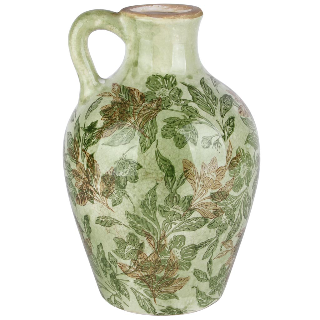 Dekoratief | Kruik 'Greenery', keramiek, 14x14x22cm | A260139