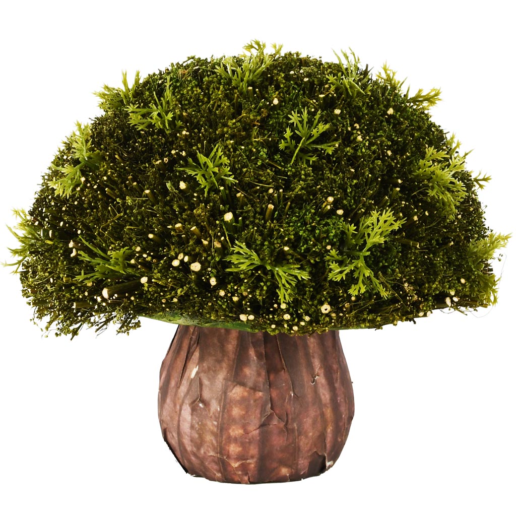 Dekoratief | Bloemstukje m/gras/mos, groen, pvc/papier, 20x20x17cm | A260818