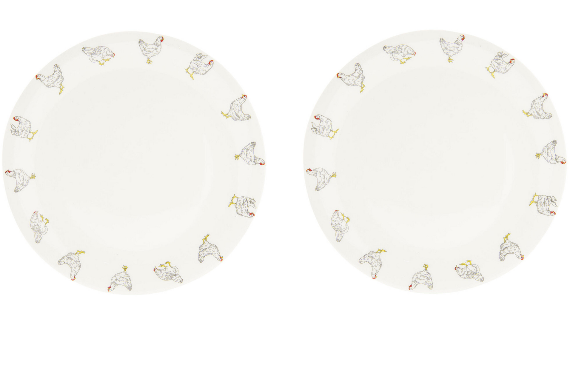 Clayre & Eef | 2 stuks Servies Dinerbord kip Beige &oslash; 28x2 cm | LCHFP-2
