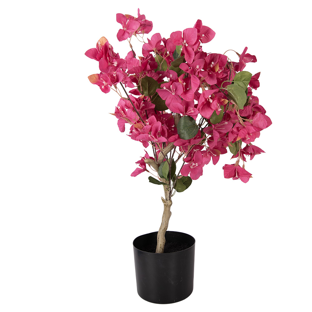 Clayre & Eef | Decoratie Bougainvillea boom Roze Groen 30x30x90 cm | 5PL0228