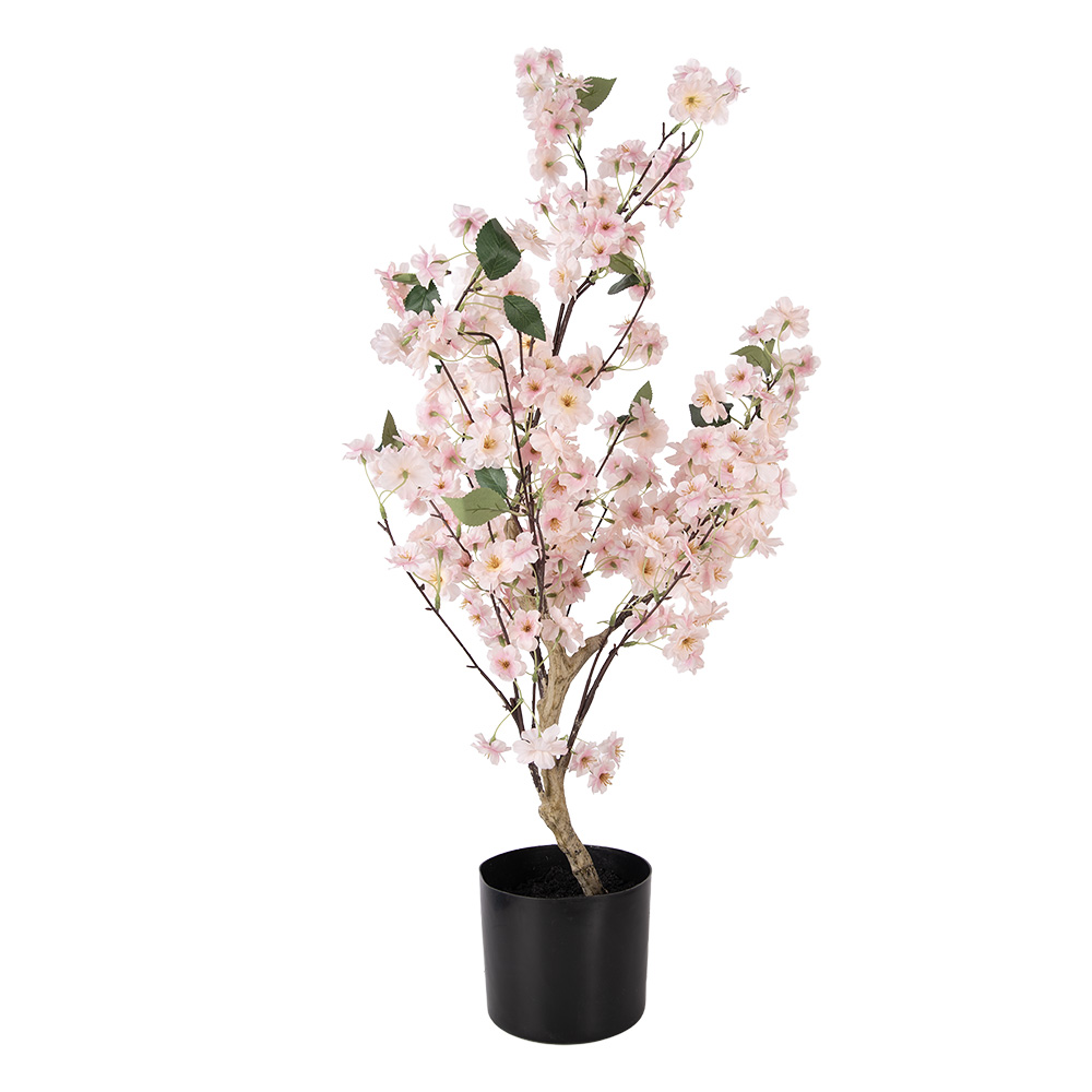 Clayre & Eef | Decoratie Kersenbloesem boom Roze Bruin 30x30x90 cm | 5PL0229