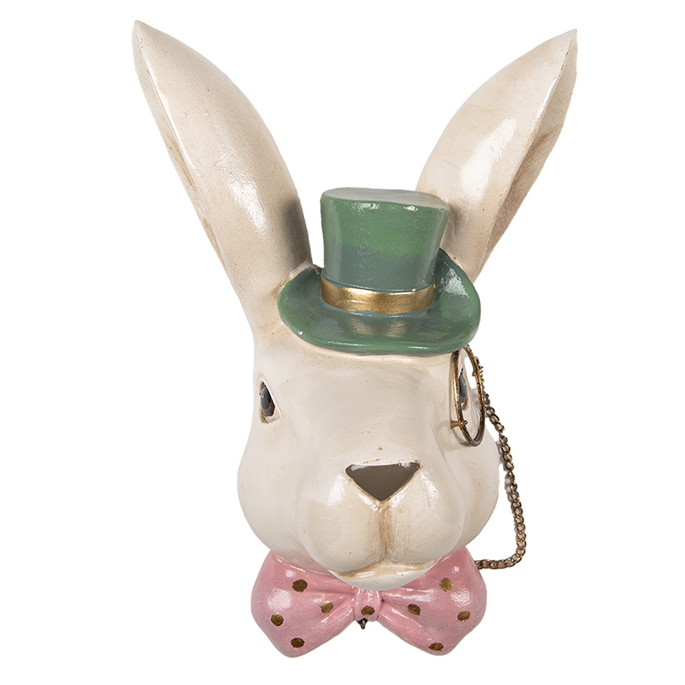 Clayre & Eef | Decoratie Konijn Beige Groen 17x11x25 cm | 6PR5999