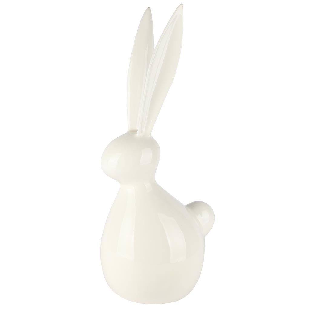Dekoratief | Deco bunny, wit, aluminium/email, 24x18x50cm | A258145