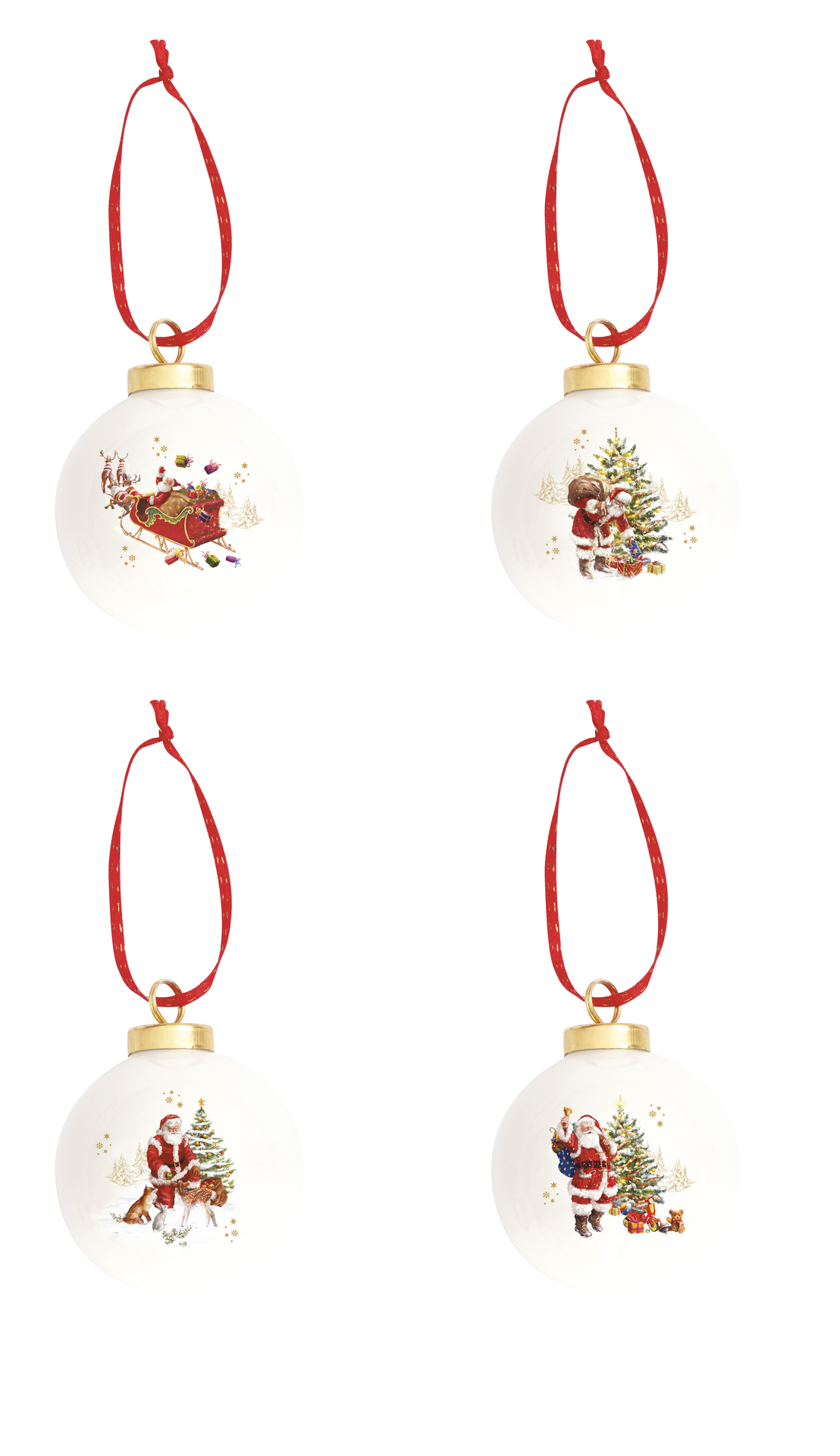 Dekoratief | Hanger kerstbal 'Christmas Memories', porselein, 7x7x7cm, 4ass. | A256072