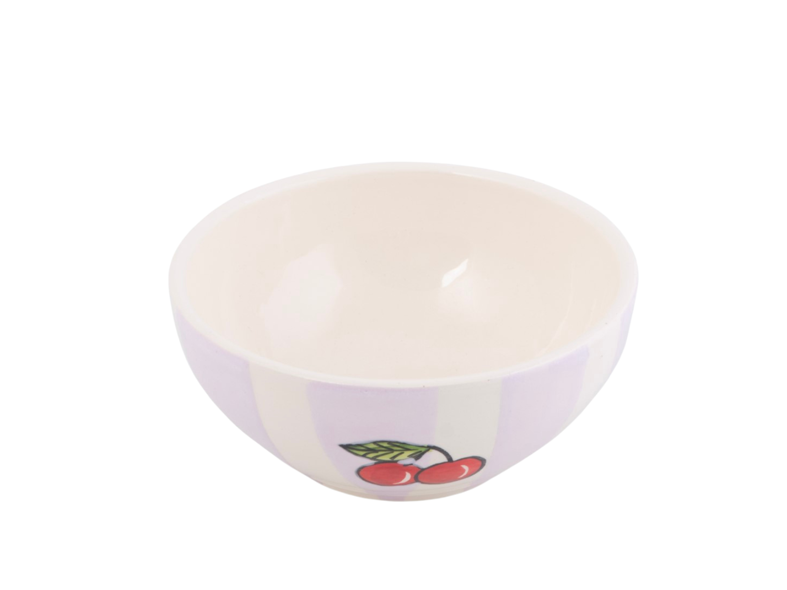 Schaaltje Fruity Cherry &ndash; Lila/Wit &ndash; Aardewerk &ndash; &oslash; 12 cm - Dishes & Deco