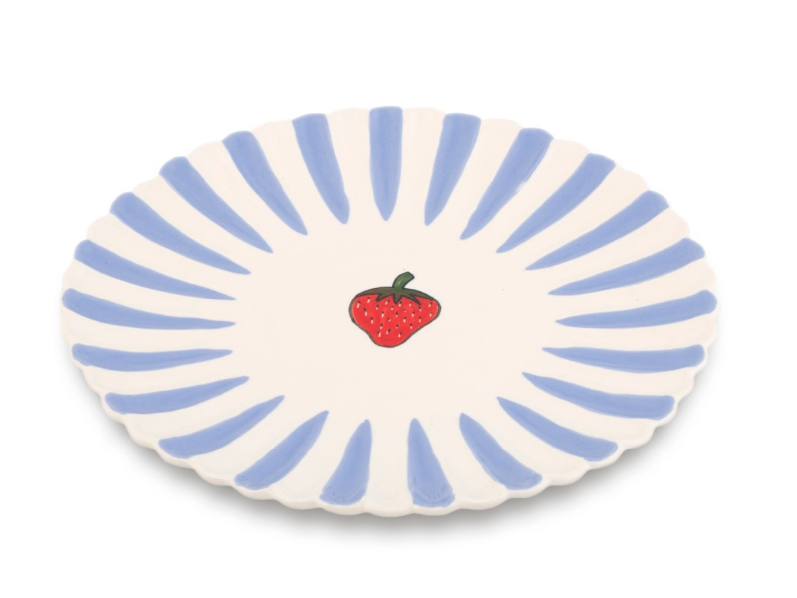 Dinerbord Fruity Strawberry &ndash; Paars/Wit &ndash; Aardewerk &ndash; &oslash; 28 cm - Dishes & Deco