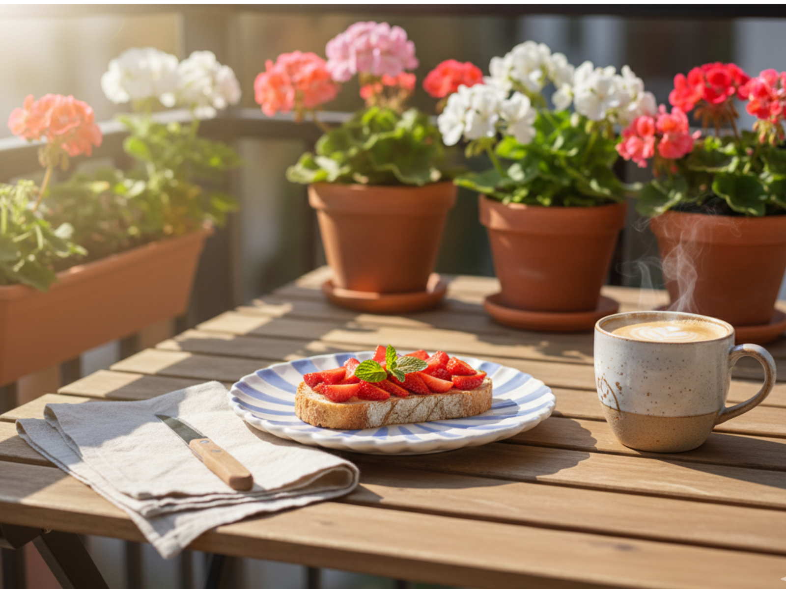 Ontbijtbord Fruity Strawberry &ndash; Paars/Wit &ndash; Aardewerk &ndash; &oslash; 20 cm - Dishes & Deco