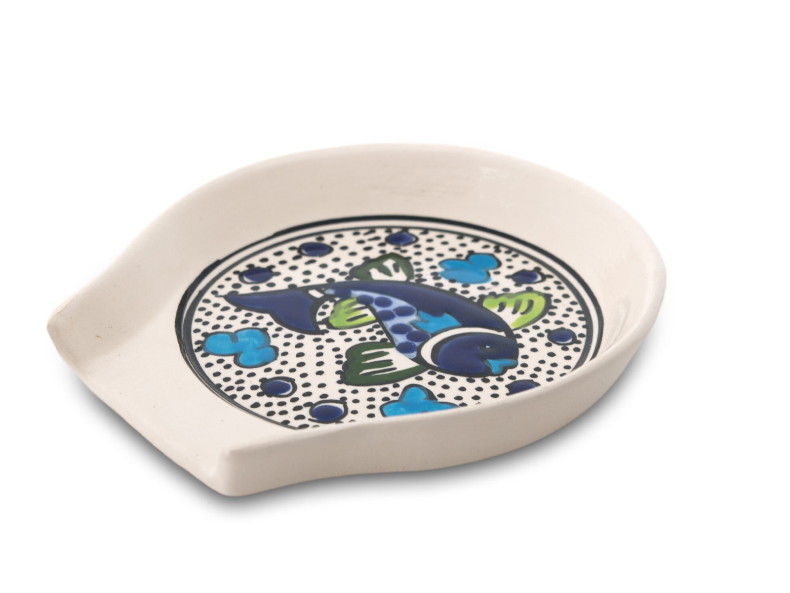 Dishes & Deco Lepelhouder - Poisson (Vis) - Handbeschilderd Keramiek - 12,5 x 12 cm