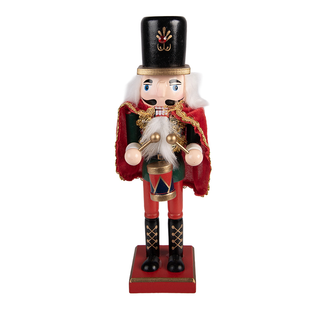 Clayre & Eef | Decoratie notenkraker Rood Groen 7x6x25 cm | 6H2479