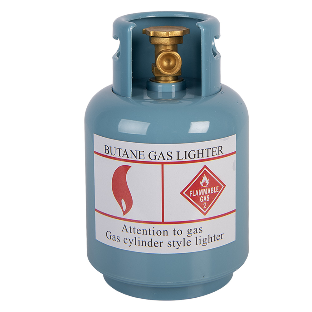 Clayre & Eef | Spaarpot Blauw Wit &oslash; 10x15 cm | 66507