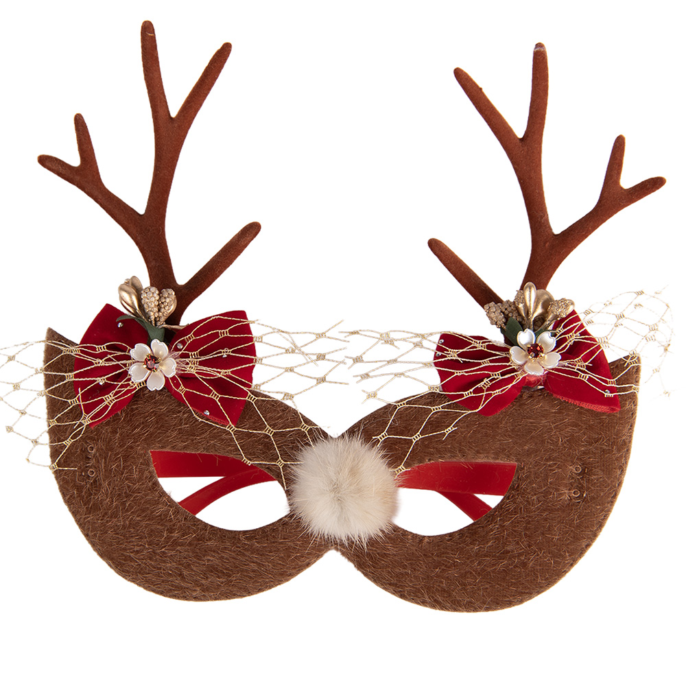 Clayre & Eef | Bril met gewei Bruin Rood 19x4x18 cm | 66573