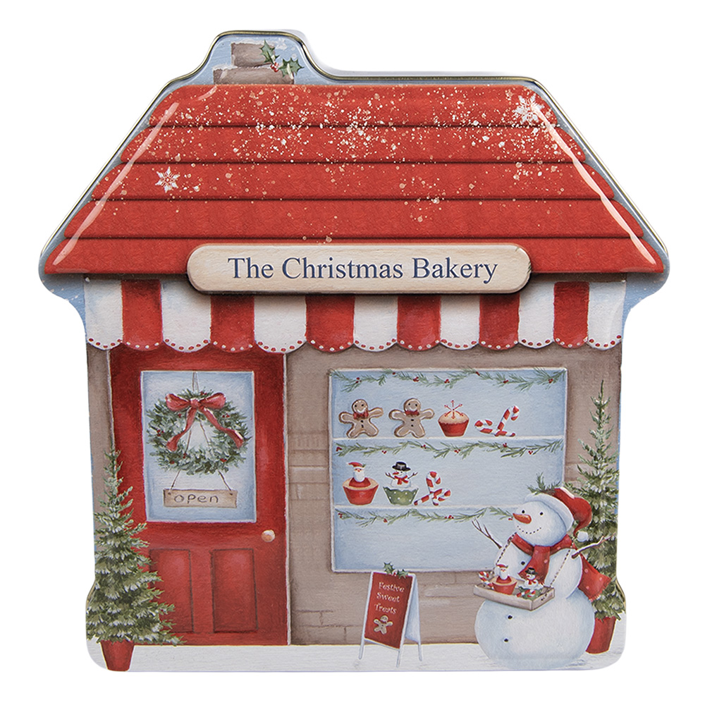 Clayre & Eef | Blikken Bewaardoos Blauw Rood 21x22x6 cm | 6BL0195