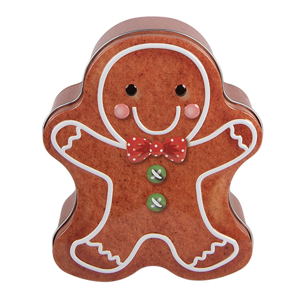 Clayre & Eef | Blikken Bewaardoos Bruin Wit 11x13x5 cm | 6BL0196