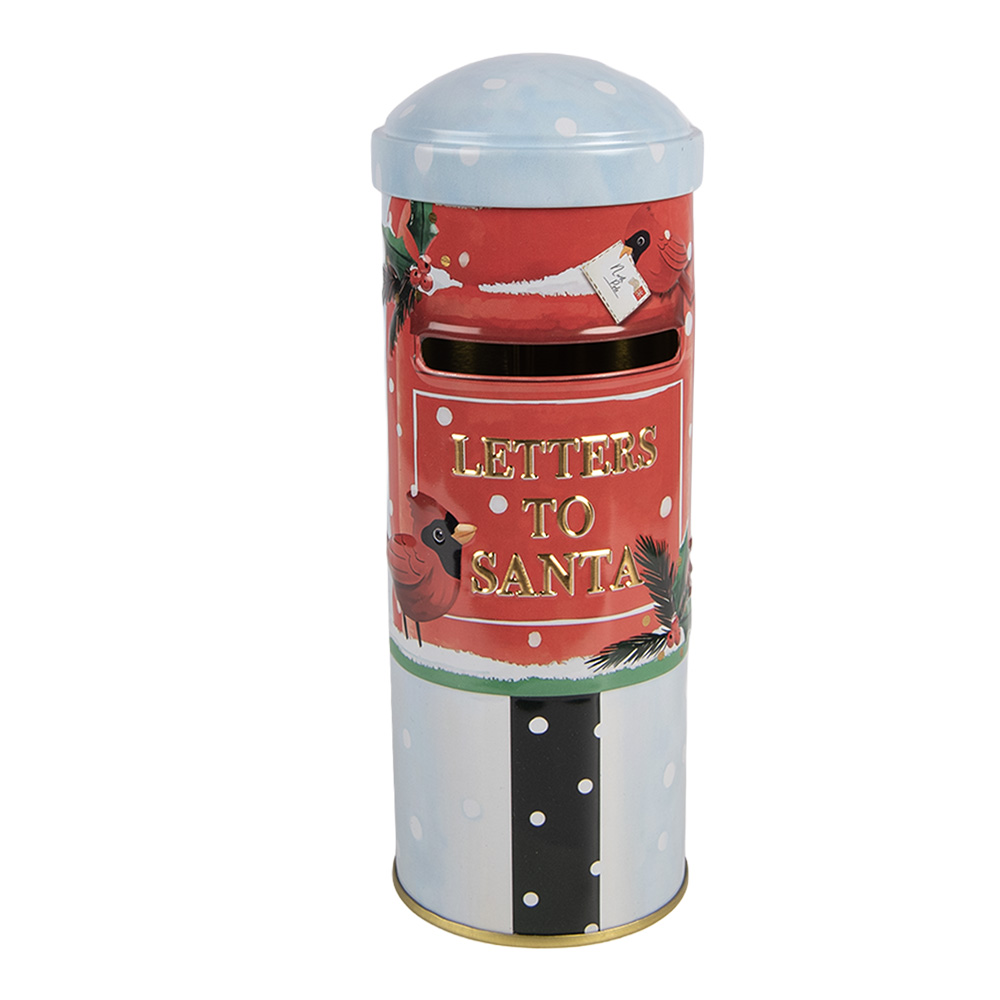 Clayre & Eef | Spaarpot Blauw Rood &oslash; 6x16 cm | 6BL0211