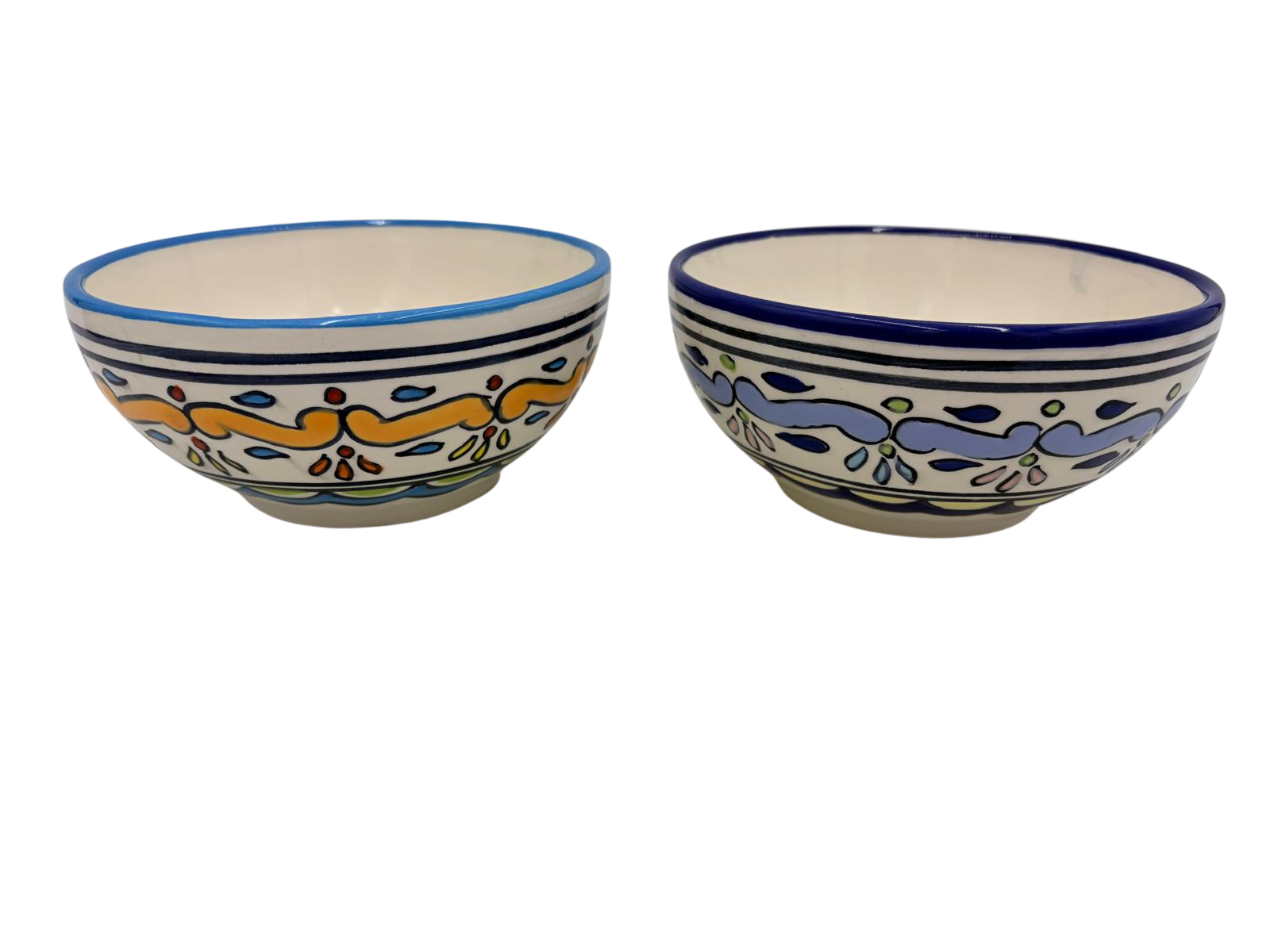 Dishes & Deco set van 2 schaaltjes - Jatte Nour Blauw - Handbeschilderd Keramiek - &oslash; 14 cm