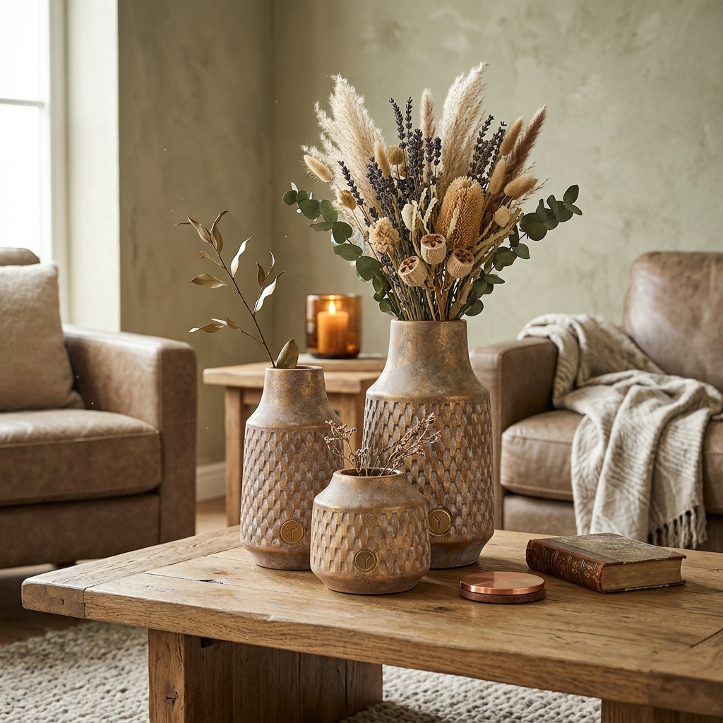 Brynxz Set van 3 Vazen Neck Jewel - Landelijk & Stoer - D.19-15 H.33-26-14