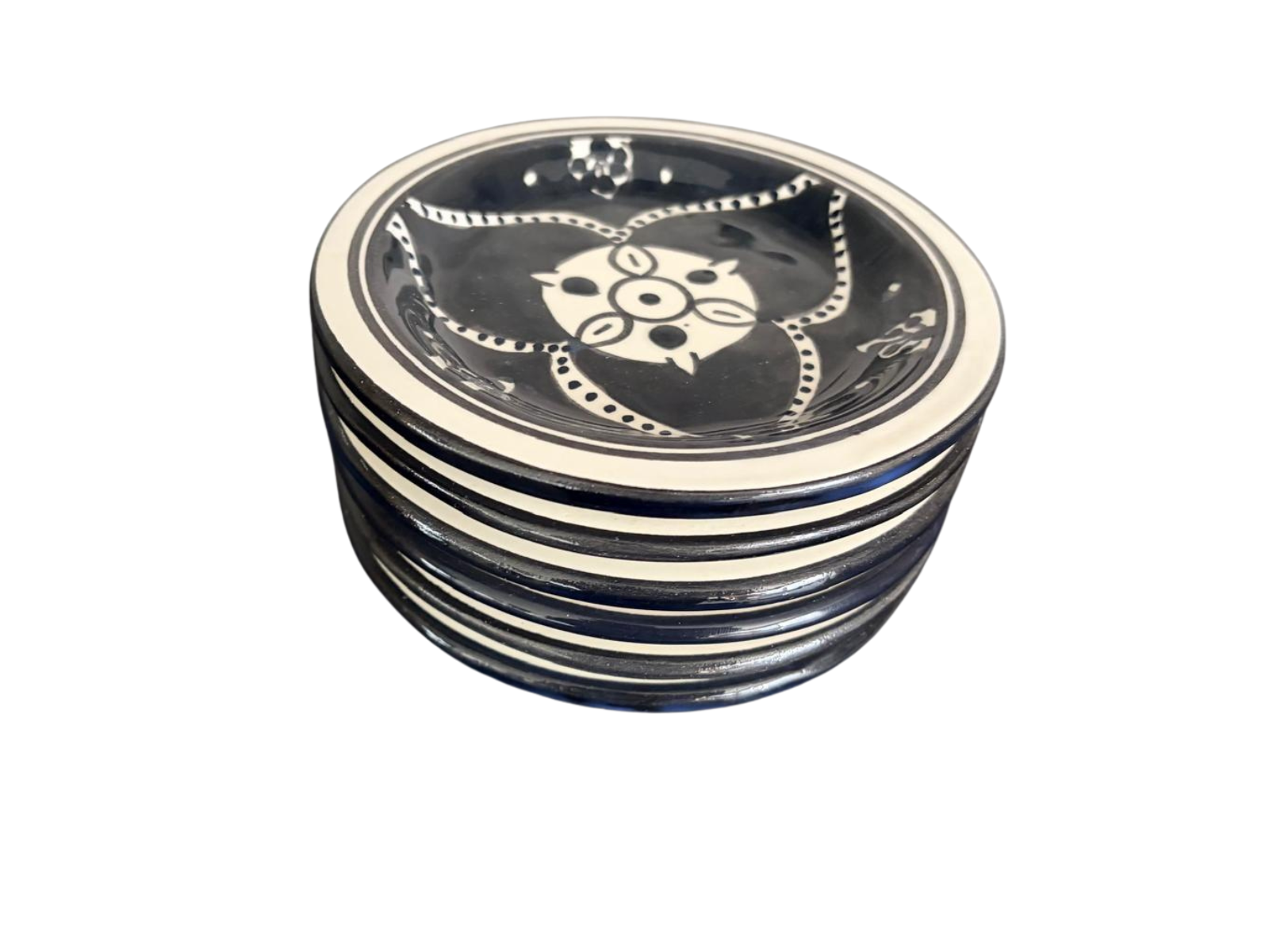 Set van 6 bordjes Black Fond &Oslash; 13 cm | PB.BF.12 | Dishes & Deco