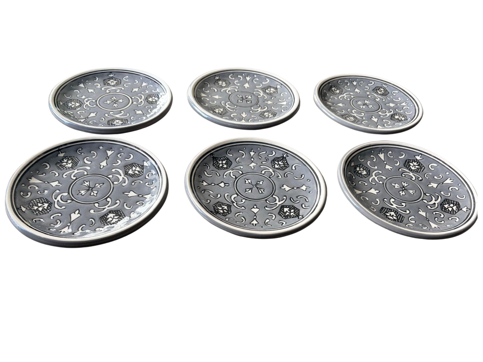 Set van 6 bordjes Nejma Gris &Oslash; 16 cm | PB.NG.15 | Dishes & Deco