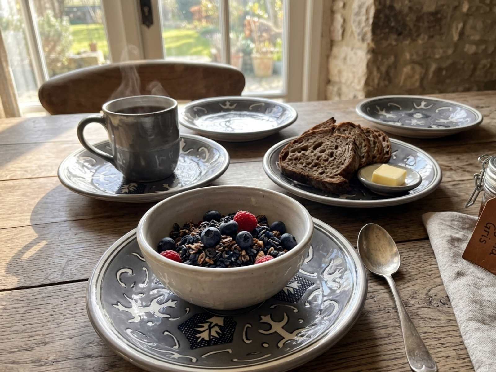 Set van 4 bordjes Nejma Gris &Oslash; 21 cm | PB.NG.20 | Dishes & Deco