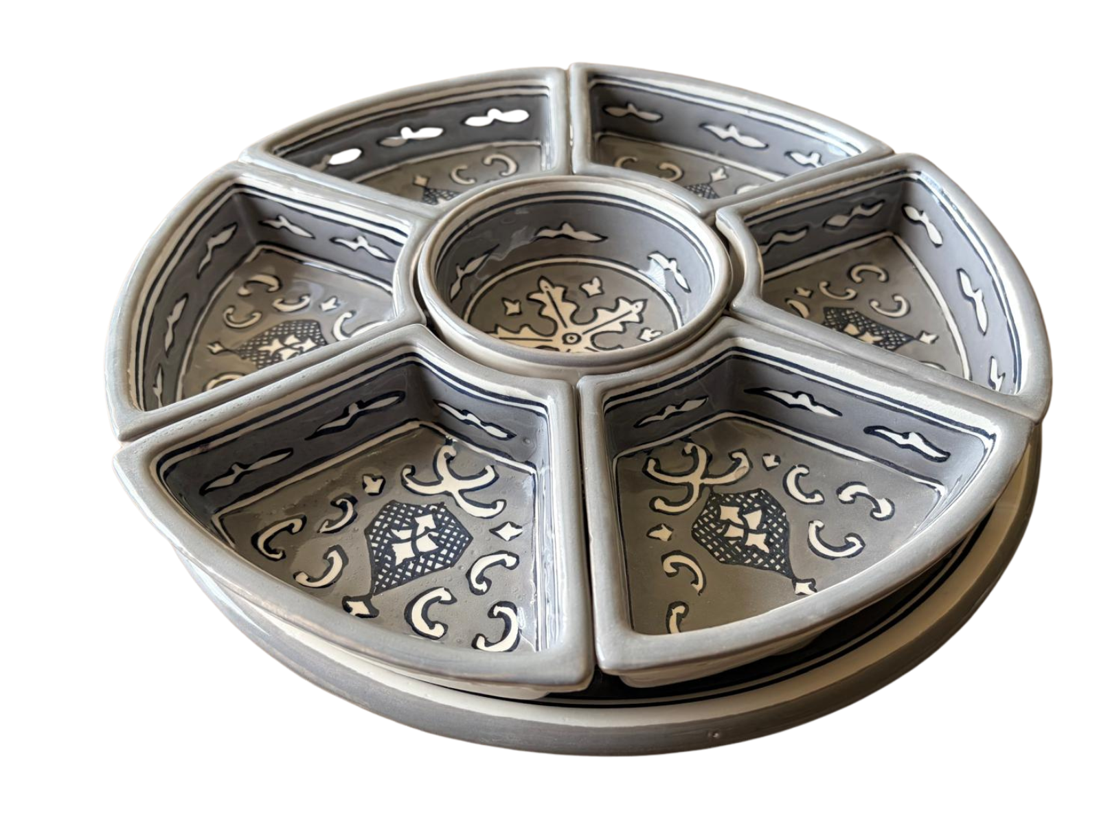 8 delig Tapas schaal Nejma Gris  &Oslash; 30 cm | TS.NG.35 | Dishes & Deco