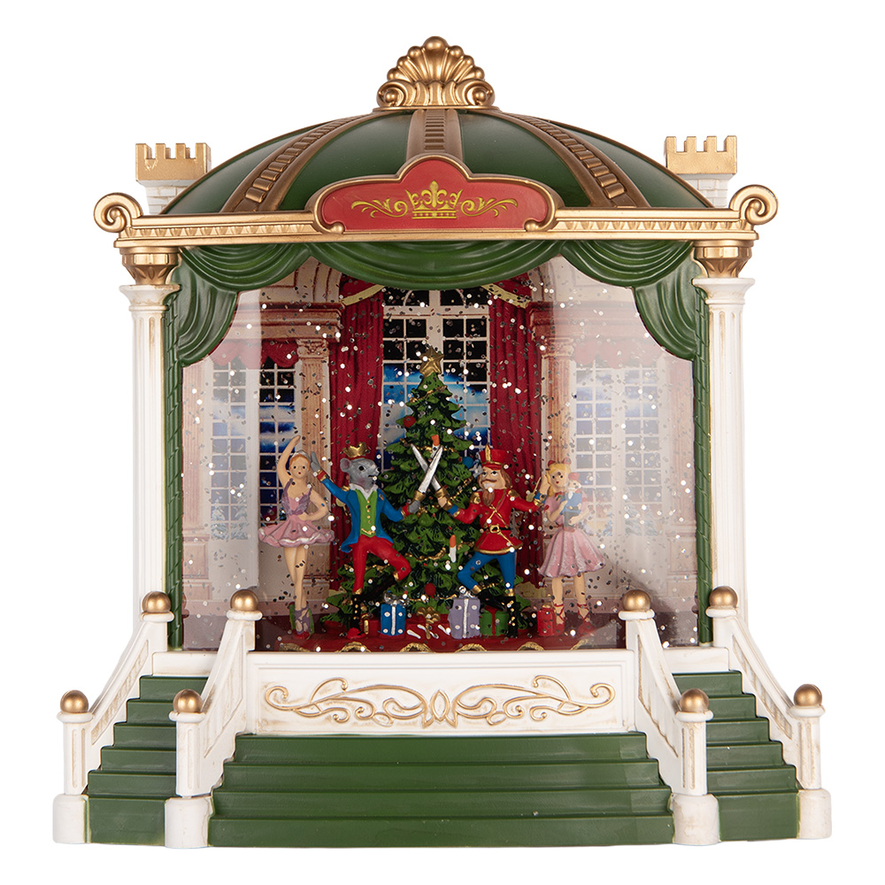 Clayre & Eef | Muziekdoos met LED Groen Goudkleurig 22x11x23 cm / 3xAA | 6PR6186