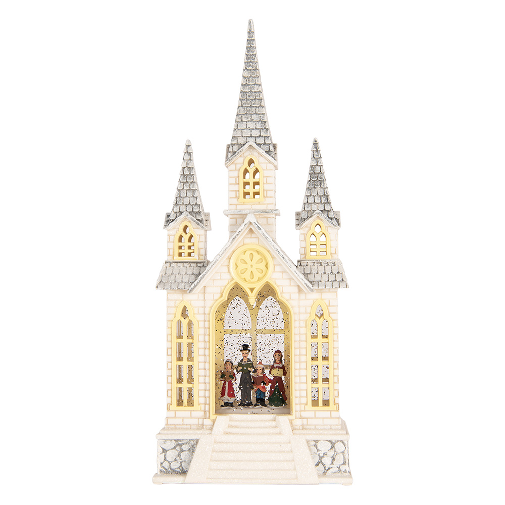 Clayre & Eef | Muziekdoos met LED Beige Grijs 17x10x41 cm / 3xAA | 6PR6191