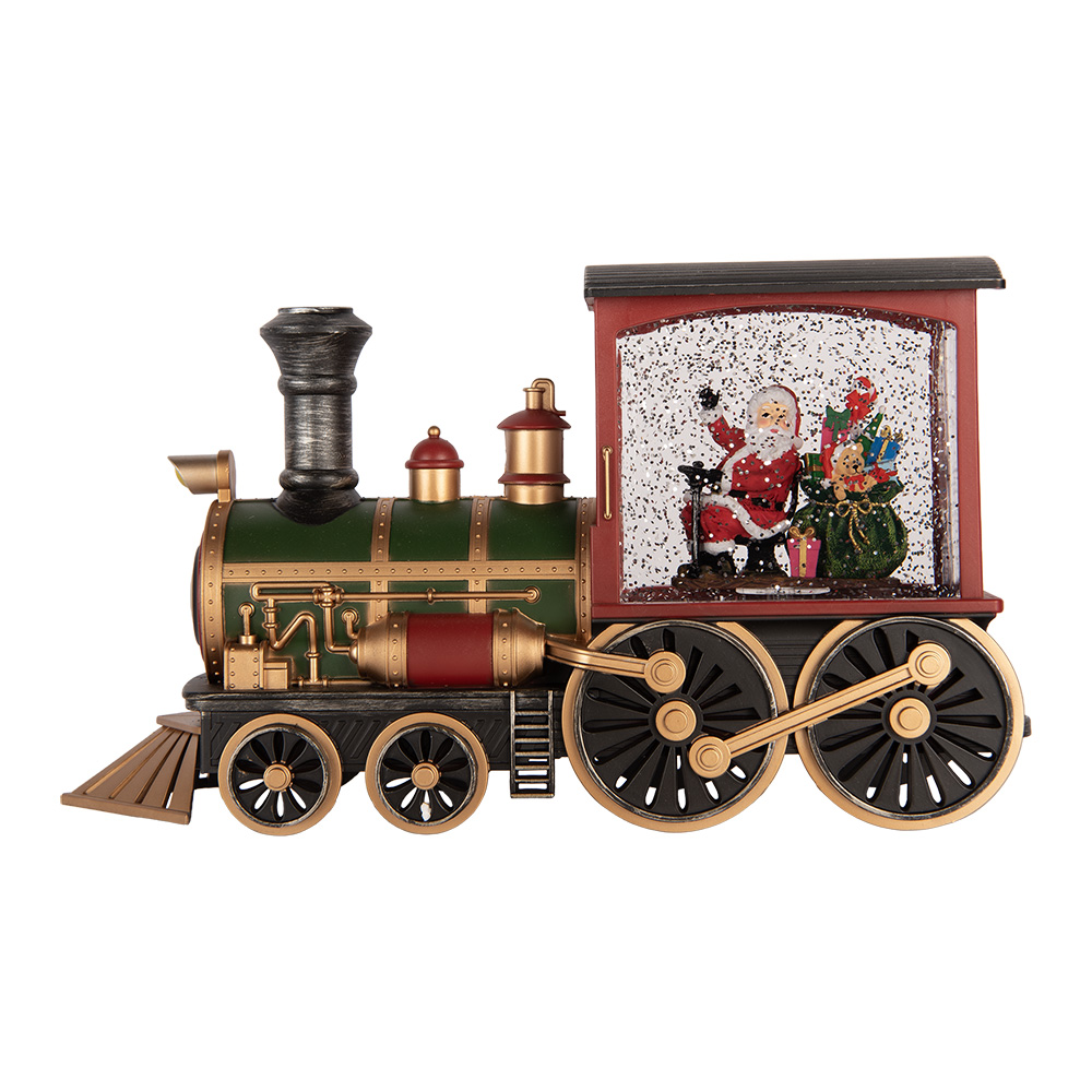 Clayre & Eef | Muziekdoos Trein met LED Rood Zwart 31x10x17 cm / 3xAA | 6PR6198