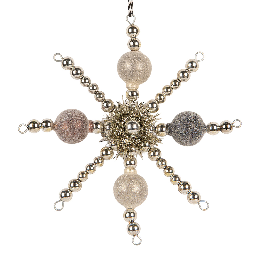 Clayre & Eef | Kersthanger Zilverkleurig Grijs 16x3x16 cm | 66535