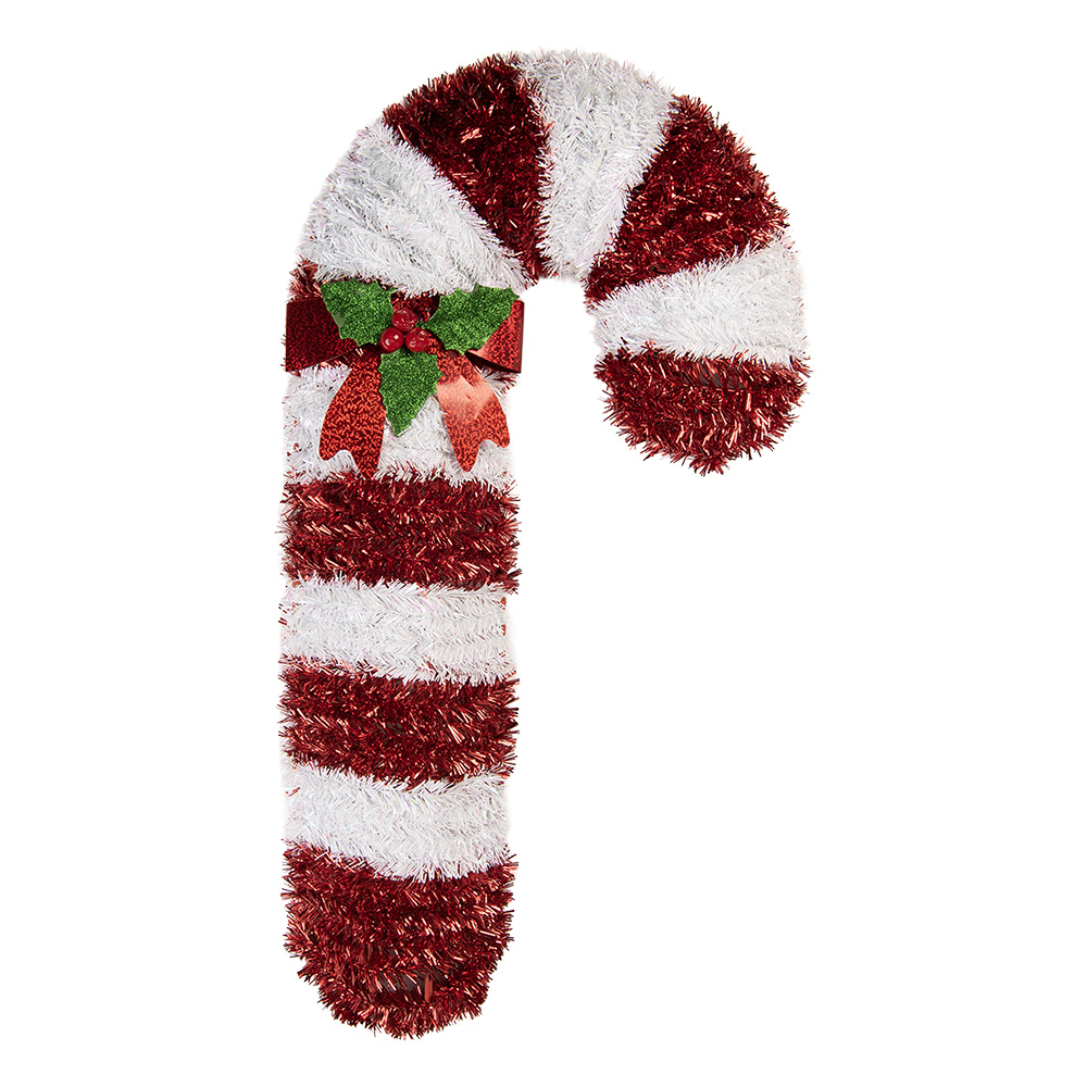 Clayre & Eef | Kerstdecoratie zuurstok Rood Wit 32x5x62 cm | 66602